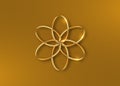 Gold lotus flower mandala, Seed of life symbol Sacred Geometry. Logo icon  Geometric mystic mandala of alchemy esoteric Flower Royalty Free Stock Photo