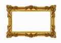 Gold louis frame on white background Royalty Free Stock Photo