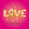 Gold love sparkles balloons