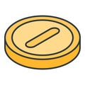 Gold lucky coin icon, isometric style Royalty Free Stock Photo