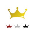 gold luxury Crown Logo Vector Royal King Queen abstract design