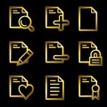 Gold luxury documents web icons