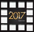 Gold 2017 luxury editable Calendar