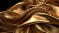 Gold luxury fabric background. A golden silk fabric that is draped in a diagonal pattern.