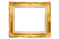 Gold luxury Louise photo frame over white background Royalty Free Stock Photo