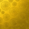 Gold luxury metallic plate with floral design. elegant floral background