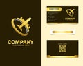 Luxury Plane Travel Logo Design with Stationery Business Card Templates