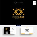 Gold luxury and premium initial J logo template and business card