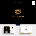 Gold Luxury and premium initial N logo template and business card