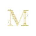 Gold M Artdeco Letter