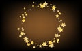 Gold Magic Stars Vector Brown Background. Galaxy Royalty Free Stock Photo