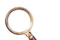 Gold magnifier on white backgroundÃÂ±