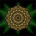 Gold mandala mantra om. Indian pattern decorative vector element Royalty Free Stock Photo
