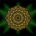 Gold mandala mantra om. Indian pattern decorative vector element