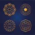 Gold mandalas set vector design