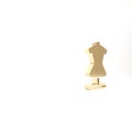 Gold Mannequin icon isolated on white background. Tailor dummy. 3d illustration 3D render