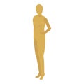 Gold mannequin icon, isometric style