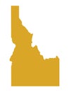 Gold Map of Idaho The Gem State Royalty Free Stock Photo