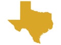 Gold Map of Texas The Lone Star State Royalty Free Stock Photo