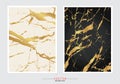 Gold marble cover background, Vector set template Royalty Free Stock Photo