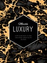 Gold Marble Luxury Background with Hexogen Banner Royalty Free Stock Photo