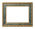 Gold and marble picture frame with clipping path Royalty Free Stock Photo