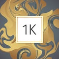 Gold Marble Vector Thanks Design Template for Network Friends and Followers. Thank you 1 K followers card. Image for Social Networ