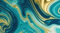 Gold marbling texture design. Green Blue and golden marble pattern.