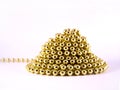 Gold mardi gras beads