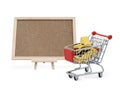 Gold market with cork board Royalty Free Stock Photo