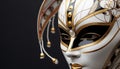 Gold mask, elegance, beauty, shiny, luxury, costume, fashion generated by AI