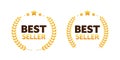 Gold medal for best seller. Retail badge. Best seller tag. Vector stock illustration Royalty Free Stock Photo