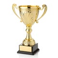 Gold Medal Championship Cup Isolated on White Background Royalty Free Stock Photo