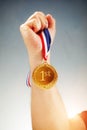 Gold medal first place winner Royalty Free Stock Photo