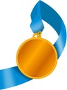 Gold medal with ribbon Royalty Free Stock Photo