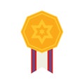 Gold medal with ribbon. Vector illustration Royalty Free Stock Photo