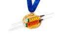 Gold medal and syringes Royalty Free Stock Photo