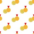 Gold Medal and Tennis Ball Seamless Royalty Free Stock Photo