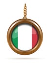 Gold medallion with Italian flag. Vector illustration Royalty Free Stock Photo