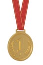Gold medals Isolated in white background.  3d illustration Royalty Free Stock Photo