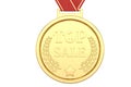 Gold medals Isolated in white background.  3d illustration Royalty Free Stock Photo