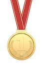 Gold medals Isolated in white background.  3d illustration Royalty Free Stock Photo