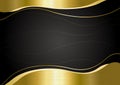 Gold metal banner on black background vector illustration