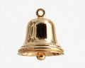 Gold Metal Bell on White Background Royalty Free Stock Photo