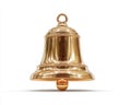 Gold Metal Bell on White Background Royalty Free Stock Photo