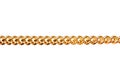 Gold metal chain closeup isolated on white