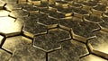 Gold metal hexagon background Royalty Free Stock Photo