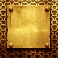Gold metal plate with classic ornament