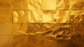 Gold metal squares. Abstract gold background painted with gold metallic paint. Trendy trendy backdrop for designs and web sites Royalty Free Stock Photo