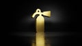 gold metal symbol of fire extinguisher 3D rendering with blurry reflection on floor with dark background Royalty Free Stock Photo